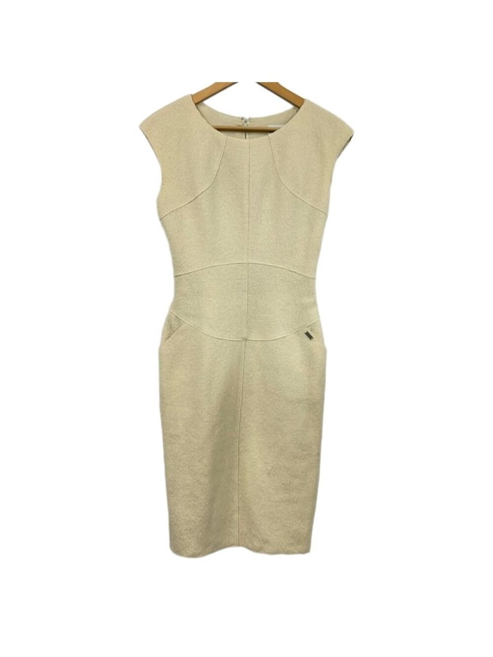 Chanel Dress M Ivory Wool Vintage